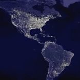NASA photo of western hemisphere at night